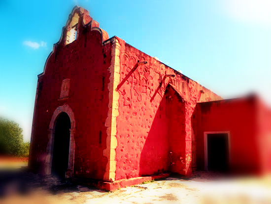 La ermita de la virgen del pilar en Oxkutzcab